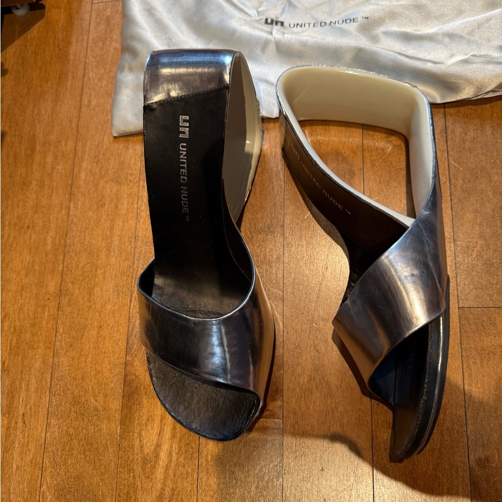 United Nude Silver Heeled Sandals